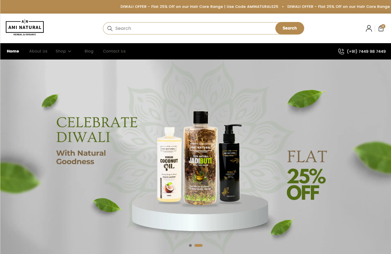 AMI Natural website